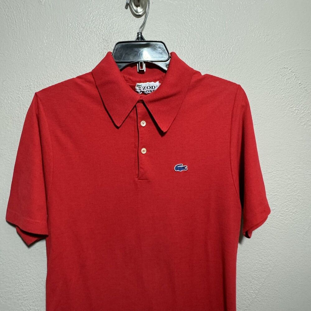 Vintage Izod Lacoste Polo Shirt Mens Sz S Short Sleeve Embroidered Logo Red - Picture 2 of 6